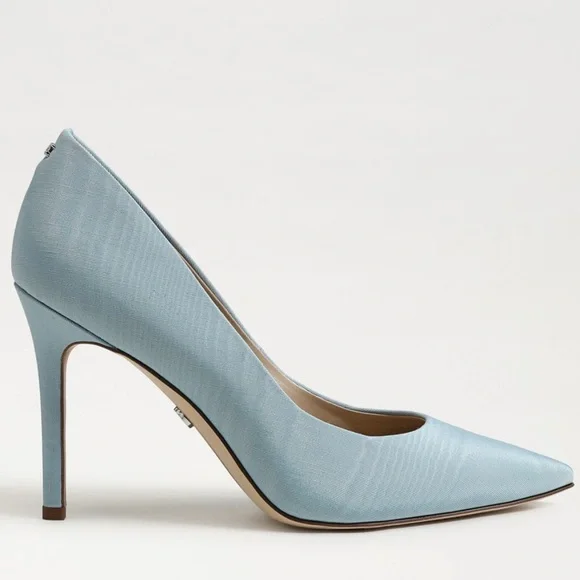 NIB Sam Edelman Hazel Pointed Toe Pump Vienna Blue Silk Size 8 - Picture 2 of 7